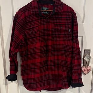 Woolrich Men's Red and Black Checkered Flannel shirt XXL